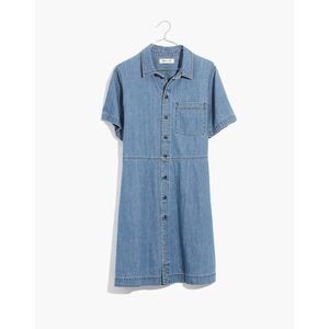 Madewell Denim Waisted Shirtdress in Penview Wash Medium